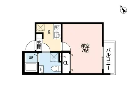 羽沢スマートテラス(1K/3階)の間取り写真