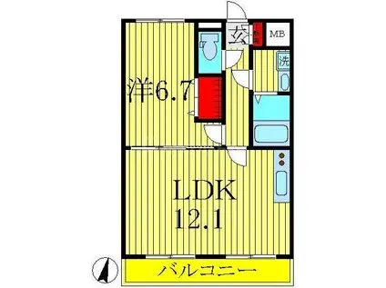 ファーストクライム(1LDK/3階)の間取り写真