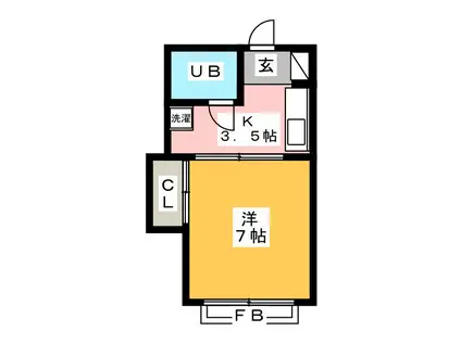 サンハウス(1K/2階)の間取り写真