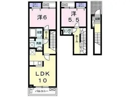 エレンシア(2LDK/2階)の間取り写真