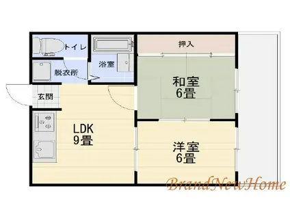エステートピア百舌鳥(2LDK/3階)の間取り写真