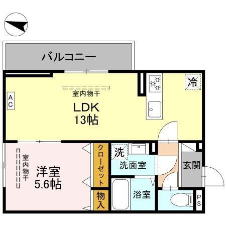 カーサ ルビア(1LDK/1階)の間取り写真