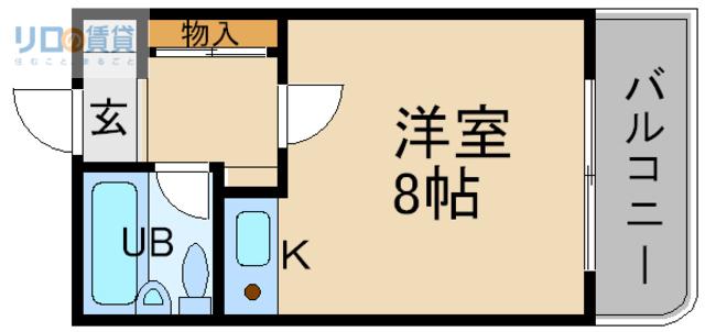 ティアラ宝塚(ワンルーム/3階)の間取り写真
