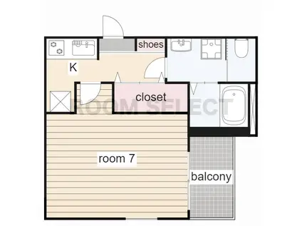 KATZE中村公園(1K/2階)の間取り写真