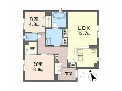 セントラル山田(2LDK/1階)の間取り写真