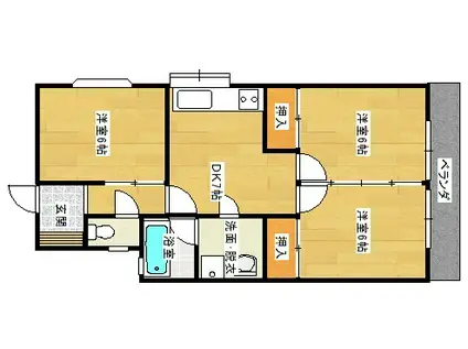 メゾンアカバネ I(3K/2階)の間取り写真