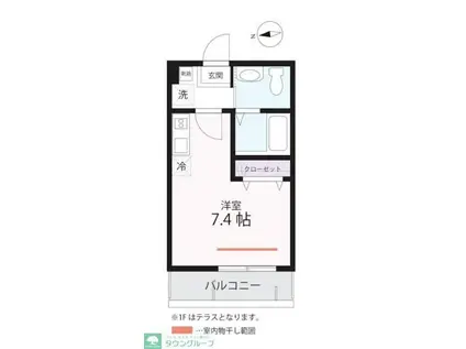 ハーミットクラブハウス(ワンルーム/3階)の間取り写真