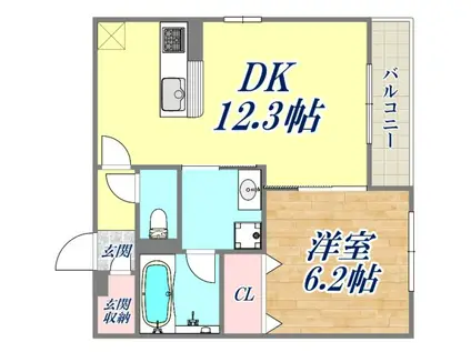 パレスリバティ(1LDK/3階)の間取り写真