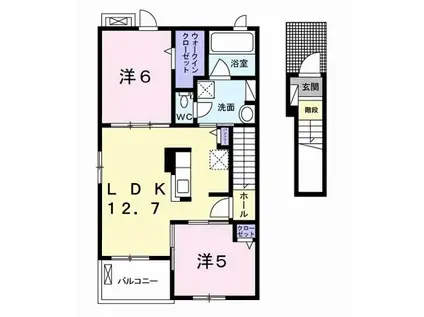 クレインガーデン(2LDK/2階)の間取り写真