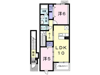 プラシードS(2LDK/2階)の間取り写真