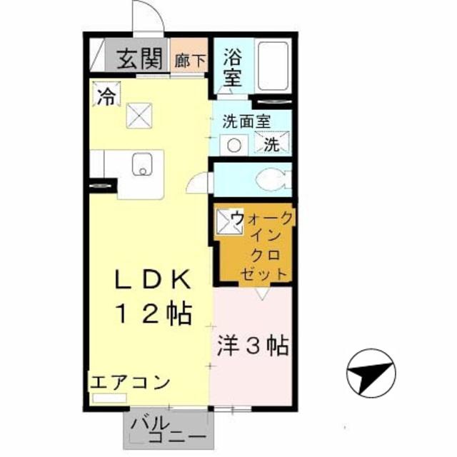 ハイツグレース(1LDK/1階)の間取り写真