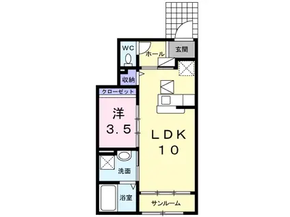 コートディアス(1LDK/1階)の間取り写真