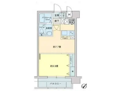 エクセシオーネお茶の水女子大前(1DK/2階)の間取り写真