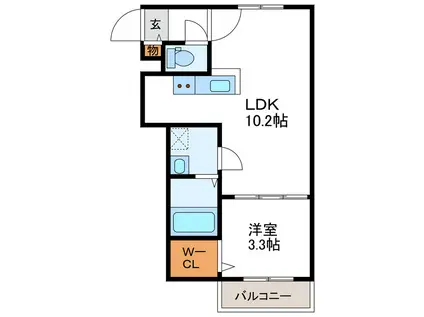 GIULIA196 ジュリア196(1LDK/3階)の間取り写真