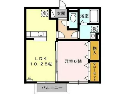 アージュI(1LDK/2階)の間取り写真