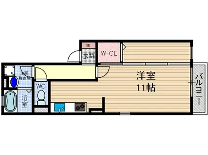 ストーク小野原(1LDK/1階)の間取り写真