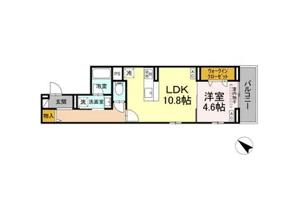 ディーソニア(1LDK/3階)の間取り写真