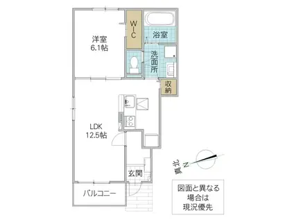 シェノン (1LDK/1階)の間取り写真
