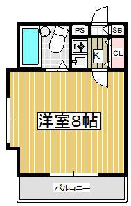 ヴィラエトワール西院(1K/4階)の間取り写真