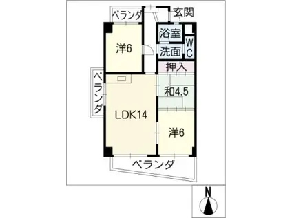 パルケ21(3LDK/4階)の間取り写真