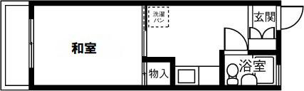 レインボ-ハイツ(1K/2階)の間取り写真
