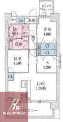 スプランディッド難波VII(3LDK/6階)の間取り写真