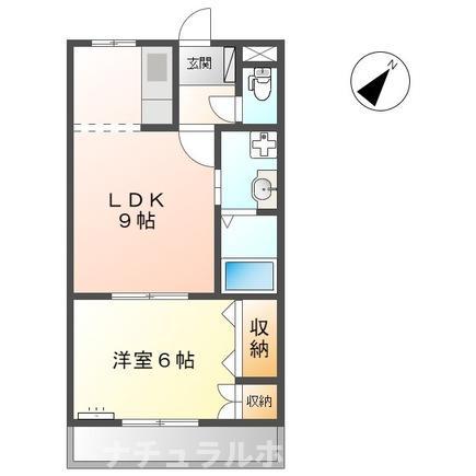 レッドウィング2番館(1LDK/1階)の間取り写真
