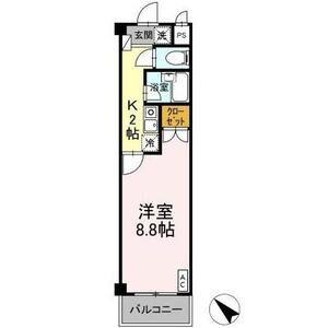タイムD1(1K/2階)の間取り写真