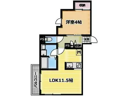 アリビオ五反野(1LDK/2階)の間取り写真