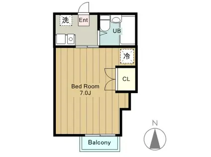 アサヒコーポ(1K/1階)の間取り写真