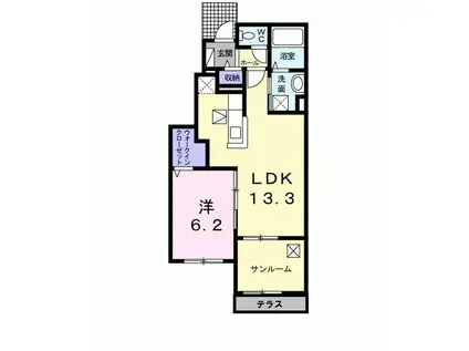 エストランダ C(1LDK/1階)の間取り写真
