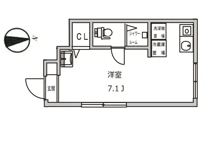 メタルハウス大森(ワンルーム/1階)の間取り写真