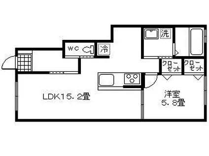 グランディール・ケイ(1LDK/1階)の間取り写真