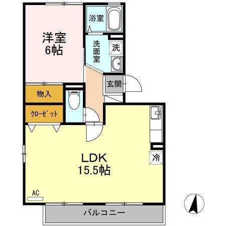 カトルセゾン(1LDK/3階)の間取り写真