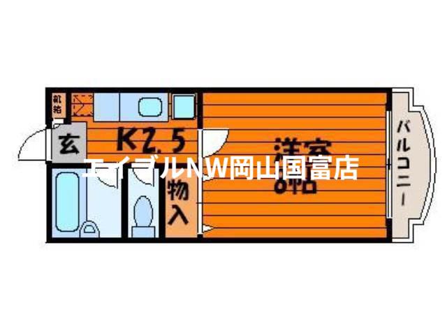 リーセント大和町(1K/3階)の間取り写真