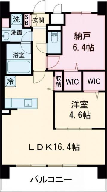 フェンテイーストII(1SLDK/1階)の間取り写真