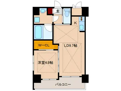 ノルデンハイム江坂III(1LDK/4階)の間取り写真