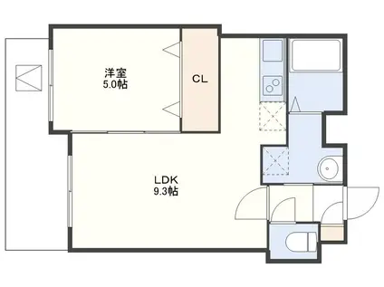 ソフィア レジデンス(1LDK/2階)の間取り写真