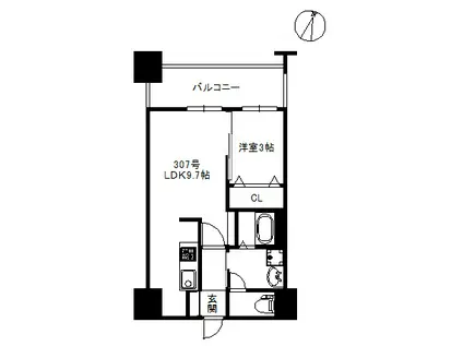 アリエス学研都市II 568(1LDK/5階)の間取り写真