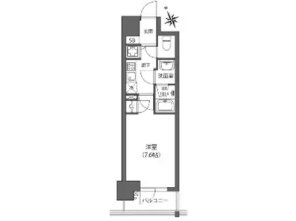 CROSS 吉祥寺(1K/6階)の間取り写真