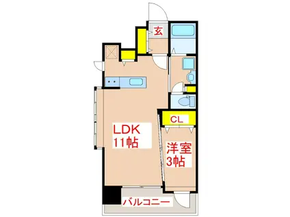 GRAN FIORE(1LDK/3階)の間取り写真