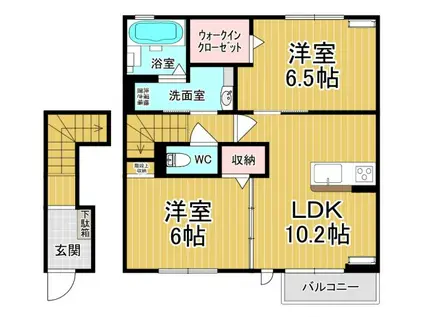 シャルム C(2LDK/2階)の間取り写真