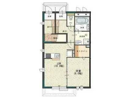 カーサフェリーチェ(1LDK/1階)の間取り写真