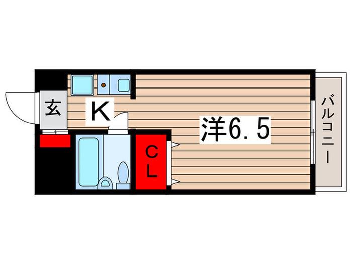 フェリス西千葉(1K/5階)の間取り写真