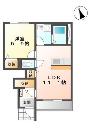 グレーシア(1LDK/1階)の間取り写真