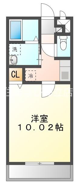 アンプルールリーブル正(1K/2階)の間取り写真