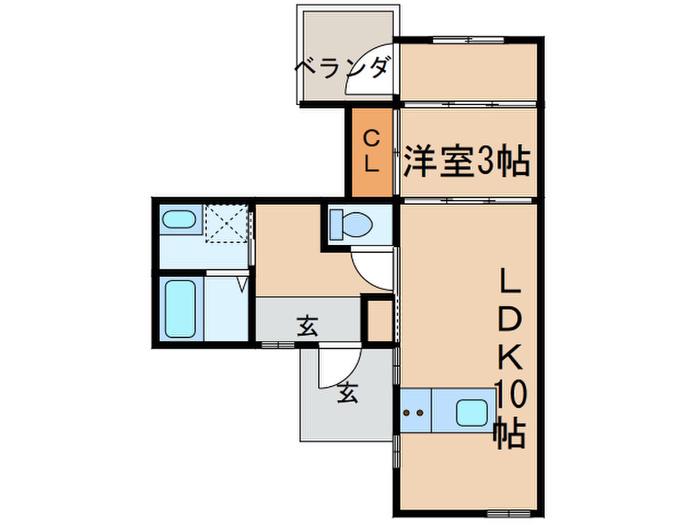 ベリアスクラウン(1LDK/1階)の間取り写真