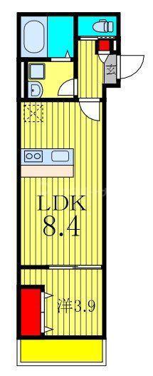 KEIAI RESIDENCE 南柏(1LDK/3階)の間取り写真