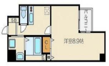 クレアート大手前グランアクシア(1K/3階)の間取り写真