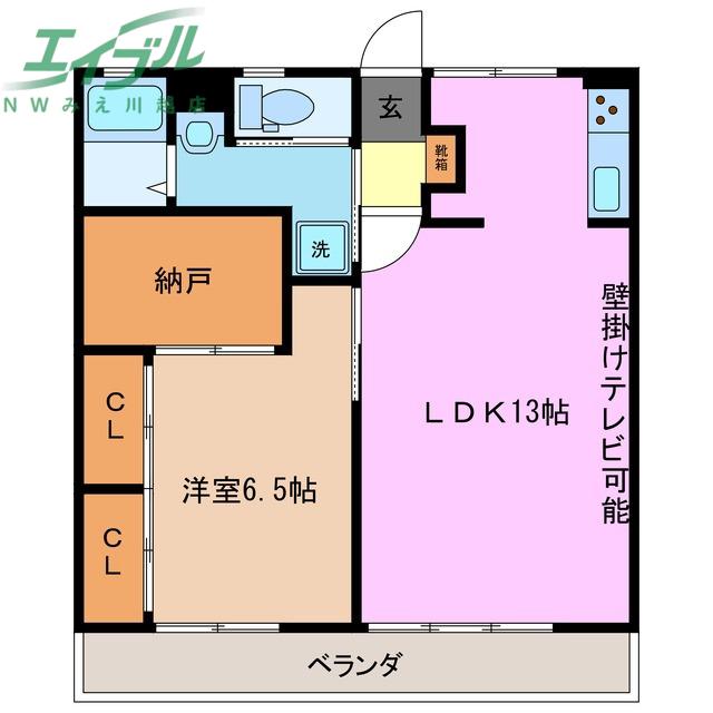 東方コーポラス(1LDK/3階)の間取り写真